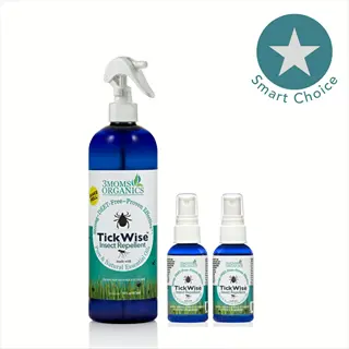 3 moms organics tickwise natural insect repellent: 16oz spray bottle + two 2oz bottles with essential oils. 'smart choice' certified