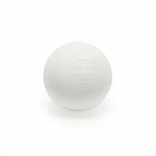 champion sports white lacrosse massage ball with official certification text (nocsae, nfhs, ncaa)