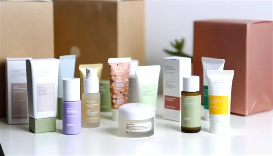 minimalist sensitive skin care collection: gentle moisturizers, serums, cleansers in hypoallergenic packaging