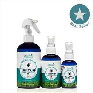 three bottles of tickwise peppermint bug repellent spray - natural insect deterrent with 'best seller' badge